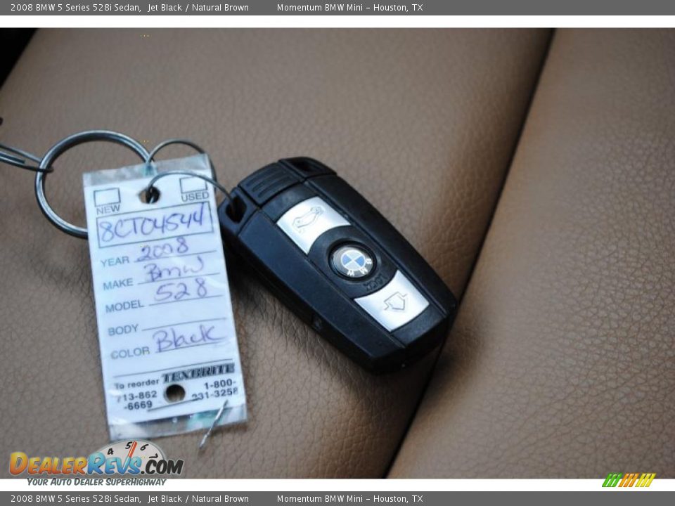 2008 BMW 5 Series 528i Sedan Jet Black / Natural Brown Photo #20