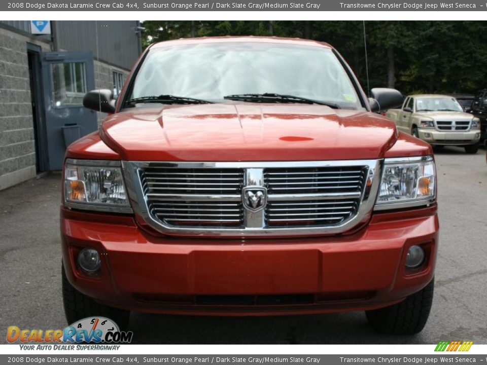 2008 Dodge Dakota Laramie Crew Cab 4x4 Sunburst Orange Pearl / Dark Slate Gray/Medium Slate Gray Photo #6