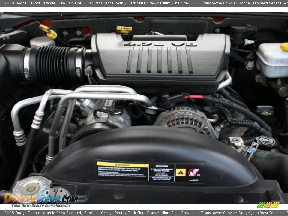 2008 Dodge Dakota Laramie Crew Cab 4x4 Sunburst Orange Pearl / Dark Slate Gray/Medium Slate Gray Photo #17