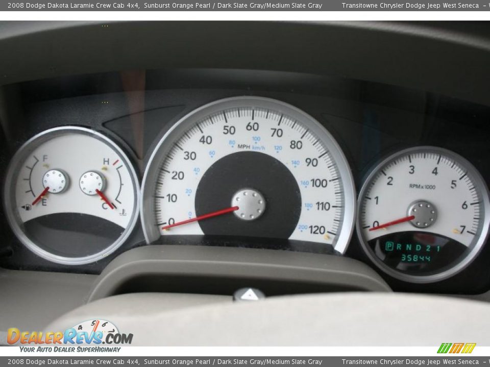 2008 Dodge Dakota Laramie Crew Cab 4x4 Sunburst Orange Pearl / Dark Slate Gray/Medium Slate Gray Photo #19