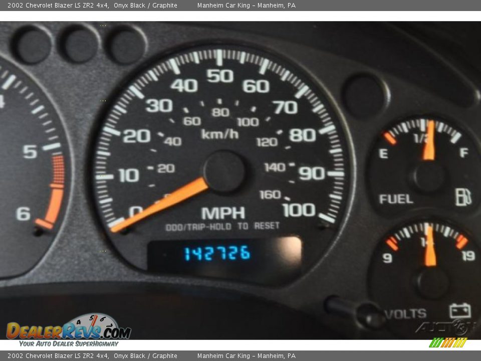 2002 Chevrolet Blazer LS ZR2 4x4 Onyx Black / Graphite Photo #9