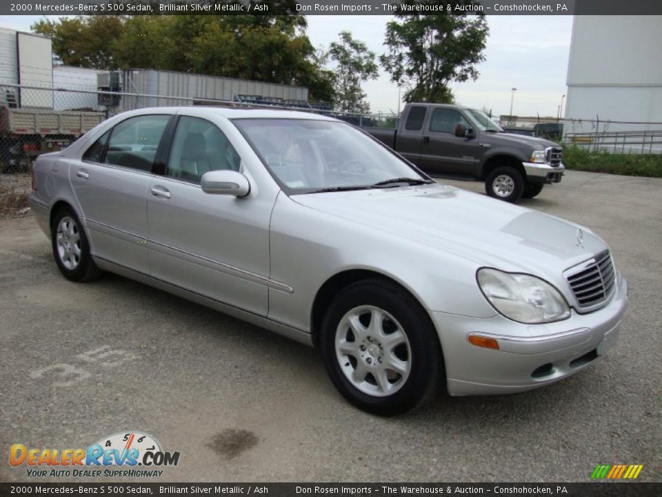 2000 Mercedes-Benz S 500 Sedan Brilliant Silver Metallic / Ash Photo #6