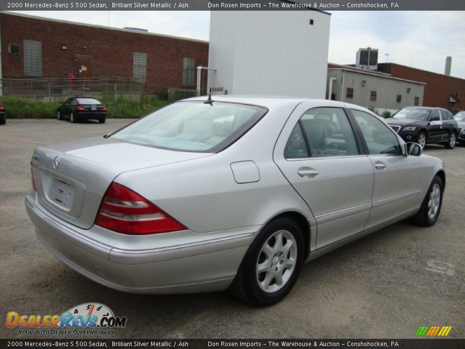 2000 Mercedes-Benz S 500 Sedan Brilliant Silver Metallic / Ash Photo #8