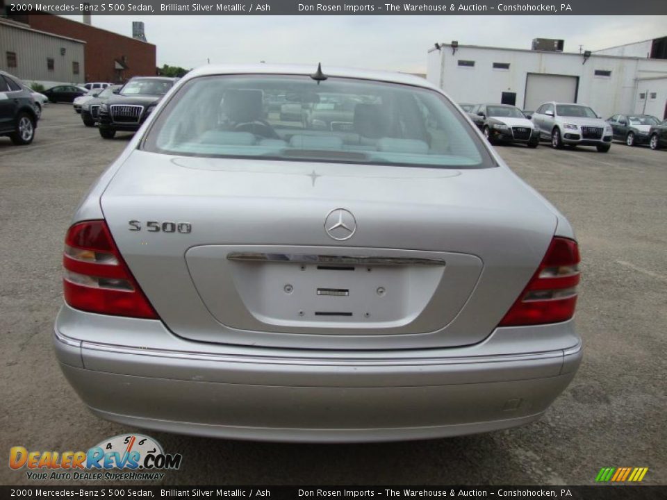 2000 Mercedes-Benz S 500 Sedan Brilliant Silver Metallic / Ash Photo #9