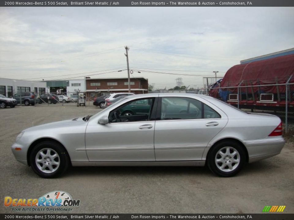 2000 Mercedes-Benz S 500 Sedan Brilliant Silver Metallic / Ash Photo #11