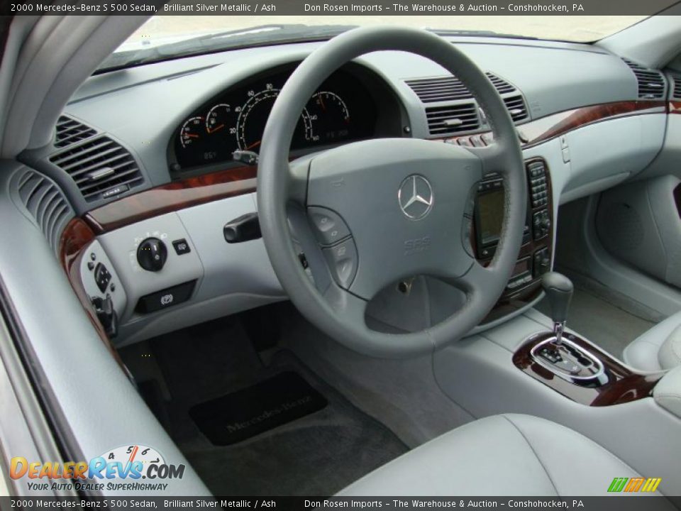 2000 Mercedes-Benz S 500 Sedan Brilliant Silver Metallic / Ash Photo #12