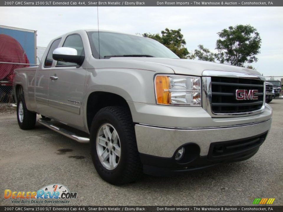 2007 GMC Sierra 1500 SLT Extended Cab 4x4 Silver Birch Metallic / Ebony Black Photo #5