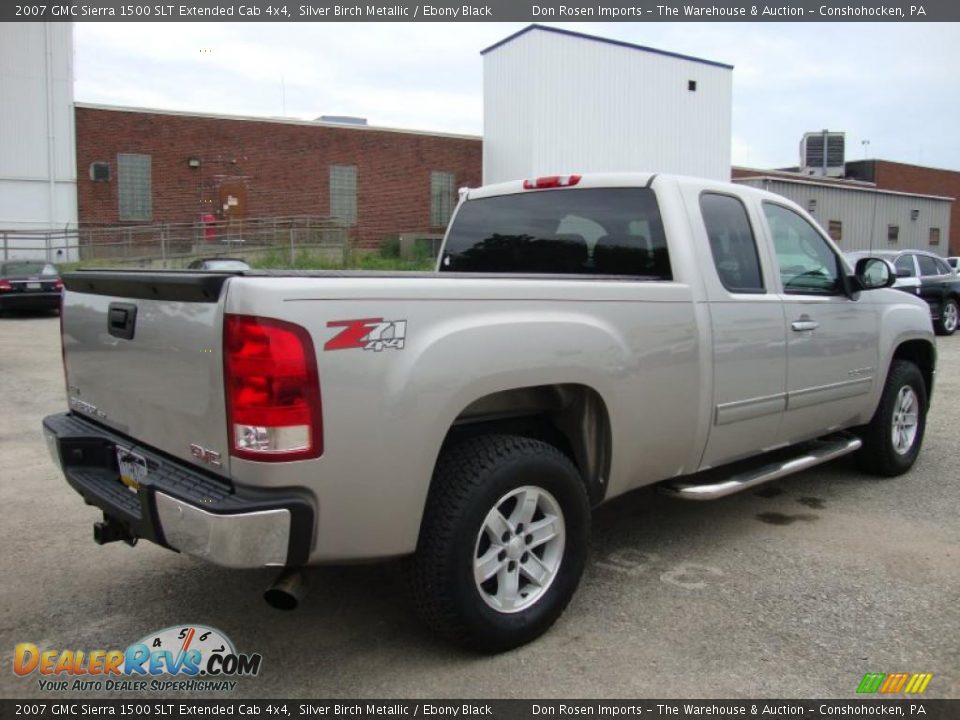 2007 GMC Sierra 1500 SLT Extended Cab 4x4 Silver Birch Metallic / Ebony Black Photo #8