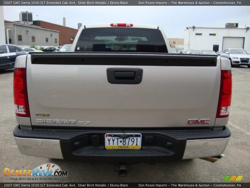2007 GMC Sierra 1500 SLT Extended Cab 4x4 Silver Birch Metallic / Ebony Black Photo #9