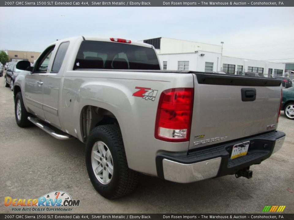 2007 GMC Sierra 1500 SLT Extended Cab 4x4 Silver Birch Metallic / Ebony Black Photo #10