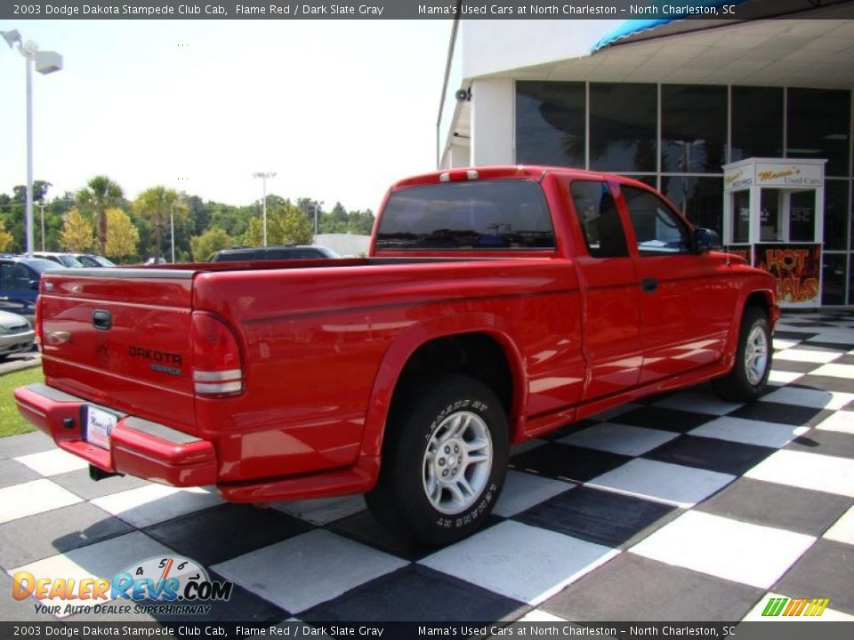 2003 Dodge Dakota Stampede Club Cab Flame Red / Dark Slate Gray Photo #7