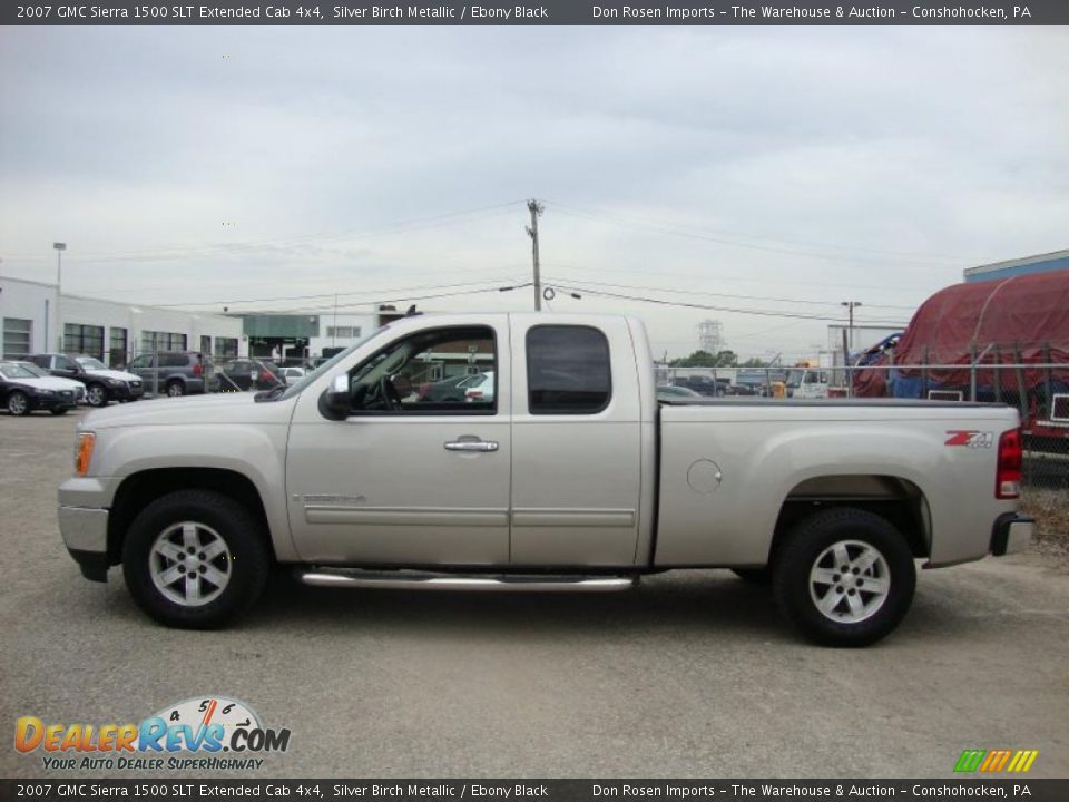 2007 GMC Sierra 1500 SLT Extended Cab 4x4 Silver Birch Metallic / Ebony Black Photo #11