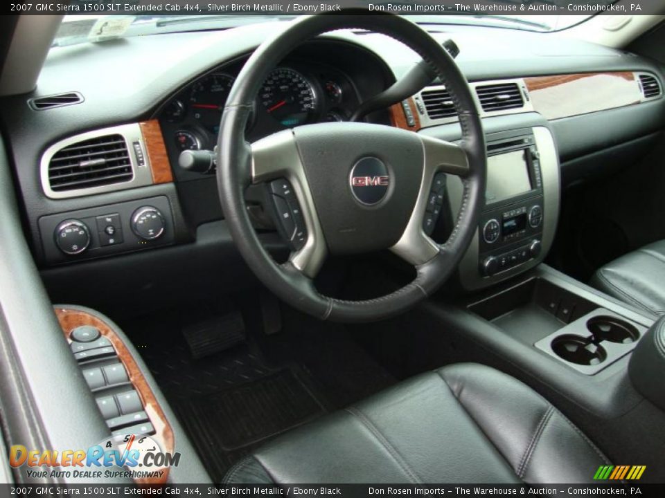 2007 GMC Sierra 1500 SLT Extended Cab 4x4 Silver Birch Metallic / Ebony Black Photo #12