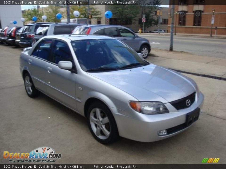 2003 Mazda Protege ES Sunlight Silver Metallic / Off Black Photo #6