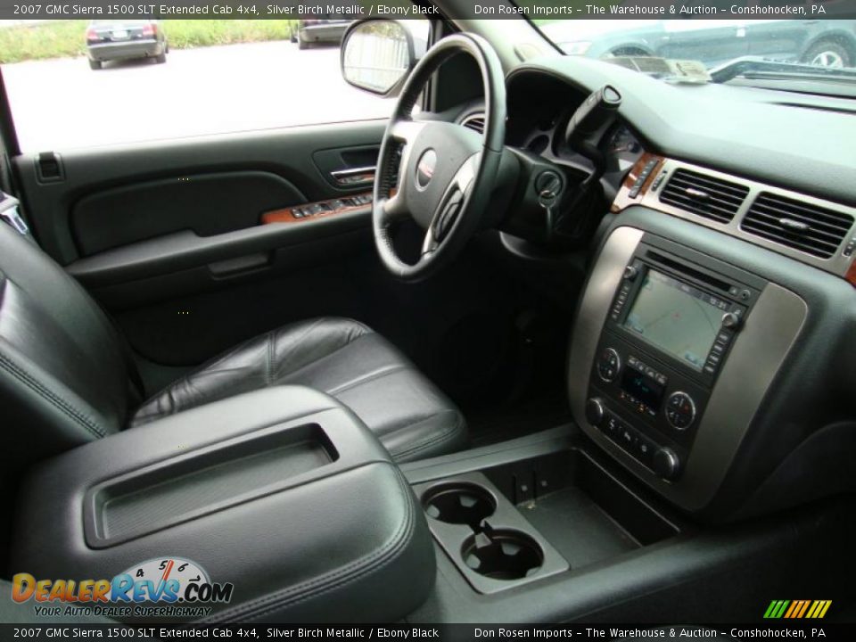 2007 GMC Sierra 1500 SLT Extended Cab 4x4 Silver Birch Metallic / Ebony Black Photo #21