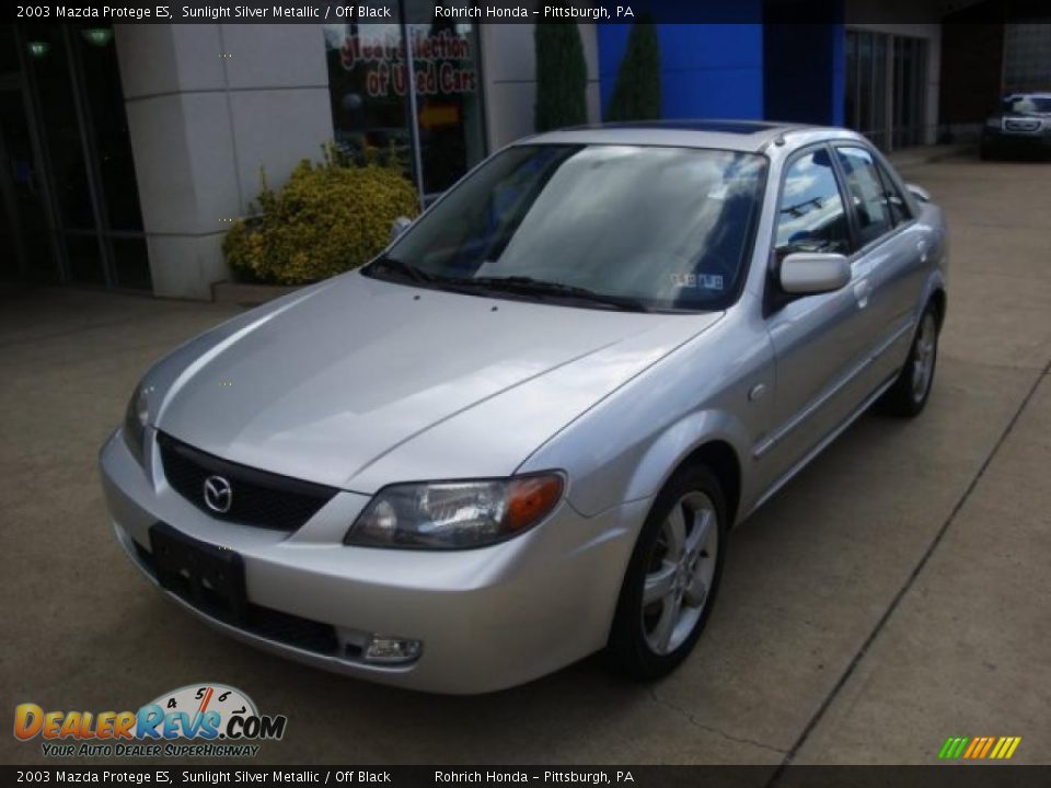 2003 Mazda Protege ES Sunlight Silver Metallic / Off Black Photo #11