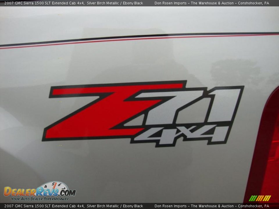 2007 GMC Sierra 1500 SLT Extended Cab 4x4 Silver Birch Metallic / Ebony Black Photo #32