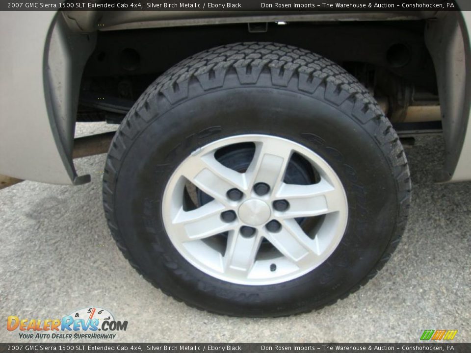 2007 GMC Sierra 1500 SLT Extended Cab 4x4 Silver Birch Metallic / Ebony Black Photo #34