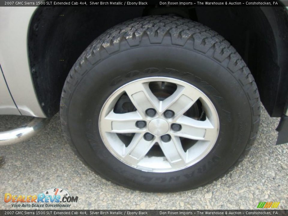 2007 GMC Sierra 1500 SLT Extended Cab 4x4 Silver Birch Metallic / Ebony Black Photo #35