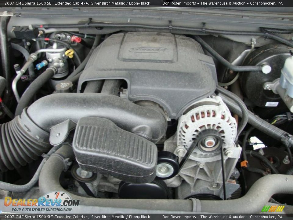 2007 GMC Sierra 1500 SLT Extended Cab 4x4 Silver Birch Metallic / Ebony Black Photo #36