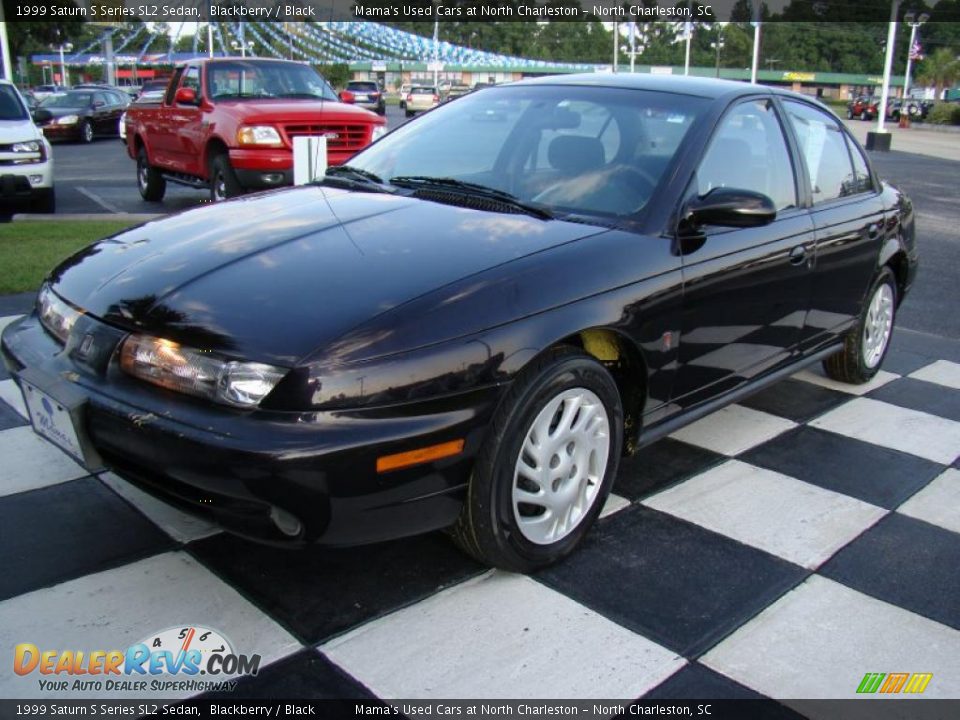 1999 Saturn S Series SL2 Sedan Blackberry / Black Photo #3