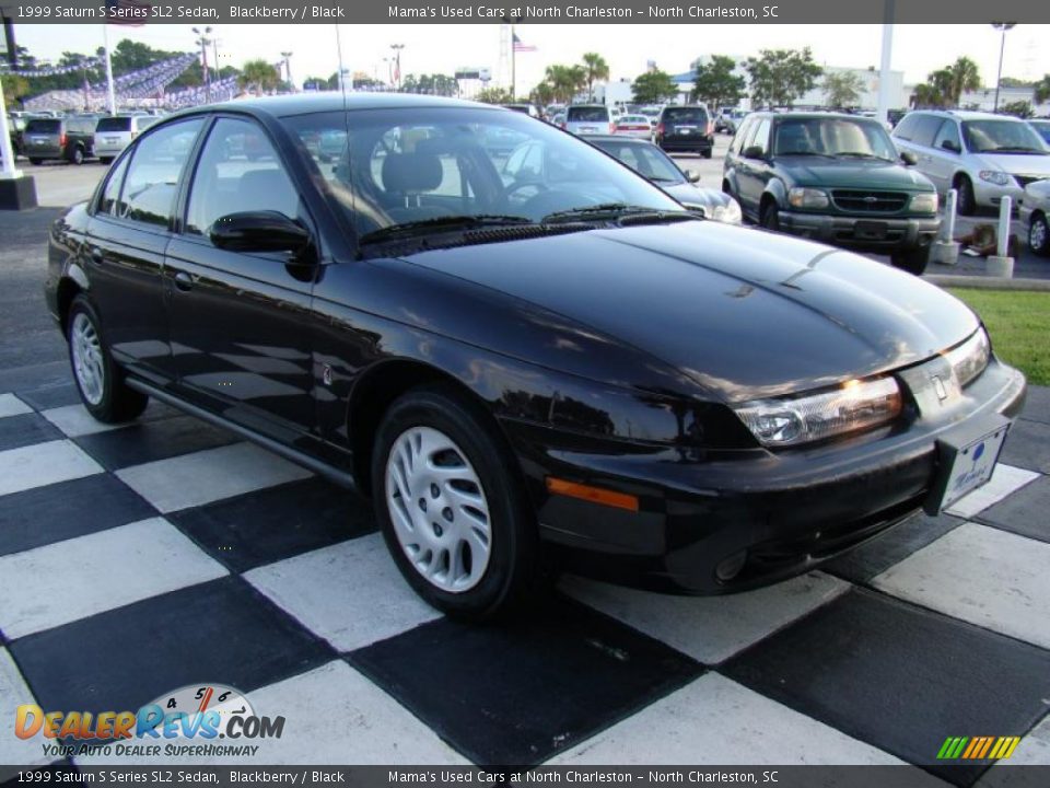1999 Saturn S Series SL2 Sedan Blackberry / Black Photo #5