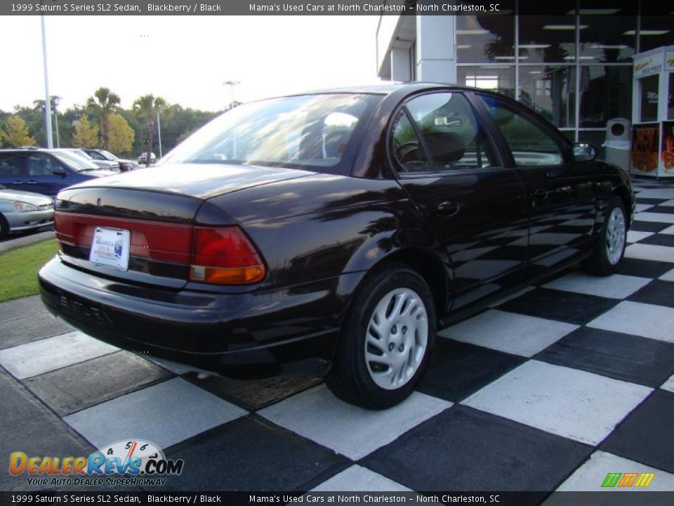 1999 Saturn S Series SL2 Sedan Blackberry / Black Photo #7