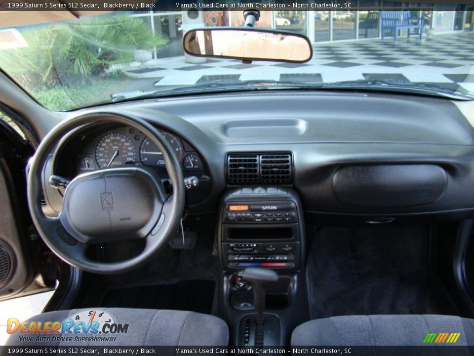 1999 Saturn S Series SL2 Sedan Blackberry / Black Photo #16