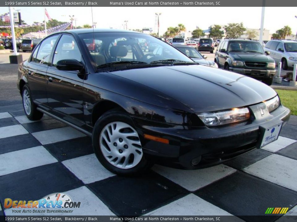 1999 Saturn S Series SL2 Sedan Blackberry / Black Photo #29