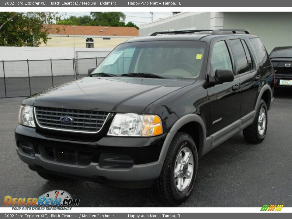 2002 Ford Explorer XLT Black Clearcoat / Medium Parchment Photo #3