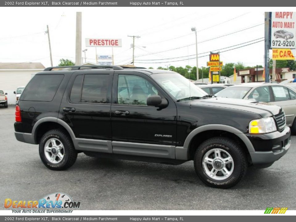 2002 Ford Explorer XLT Black Clearcoat / Medium Parchment Photo #6