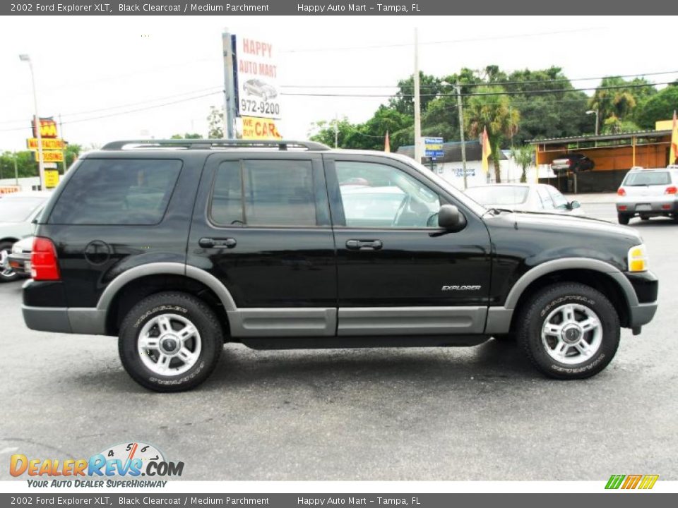 2002 Ford Explorer XLT Black Clearcoat / Medium Parchment Photo #7
