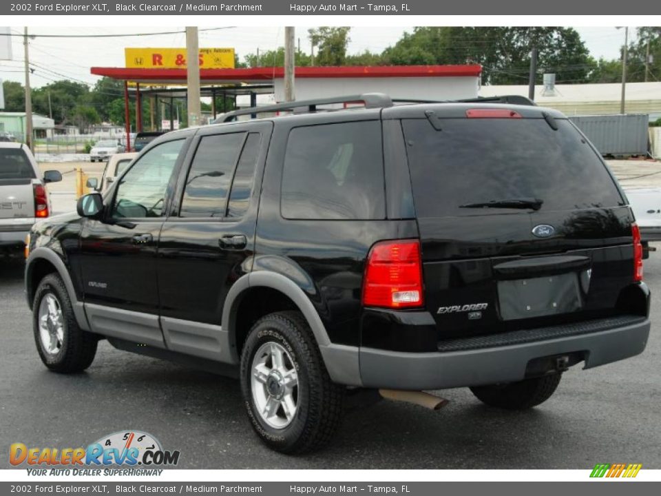 2002 Ford Explorer XLT Black Clearcoat / Medium Parchment Photo #10