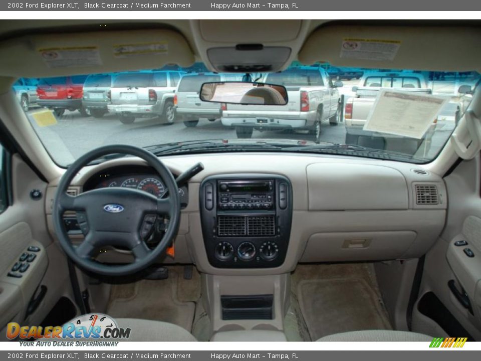 2002 Ford Explorer XLT Black Clearcoat / Medium Parchment Photo #12