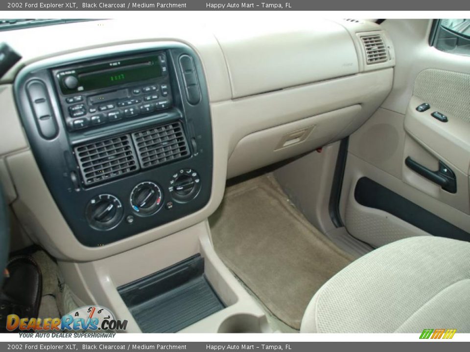 2002 Ford Explorer XLT Black Clearcoat / Medium Parchment Photo #25