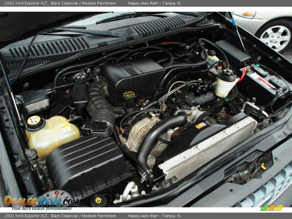 2002 Ford Explorer XLT Black Clearcoat / Medium Parchment Photo #29