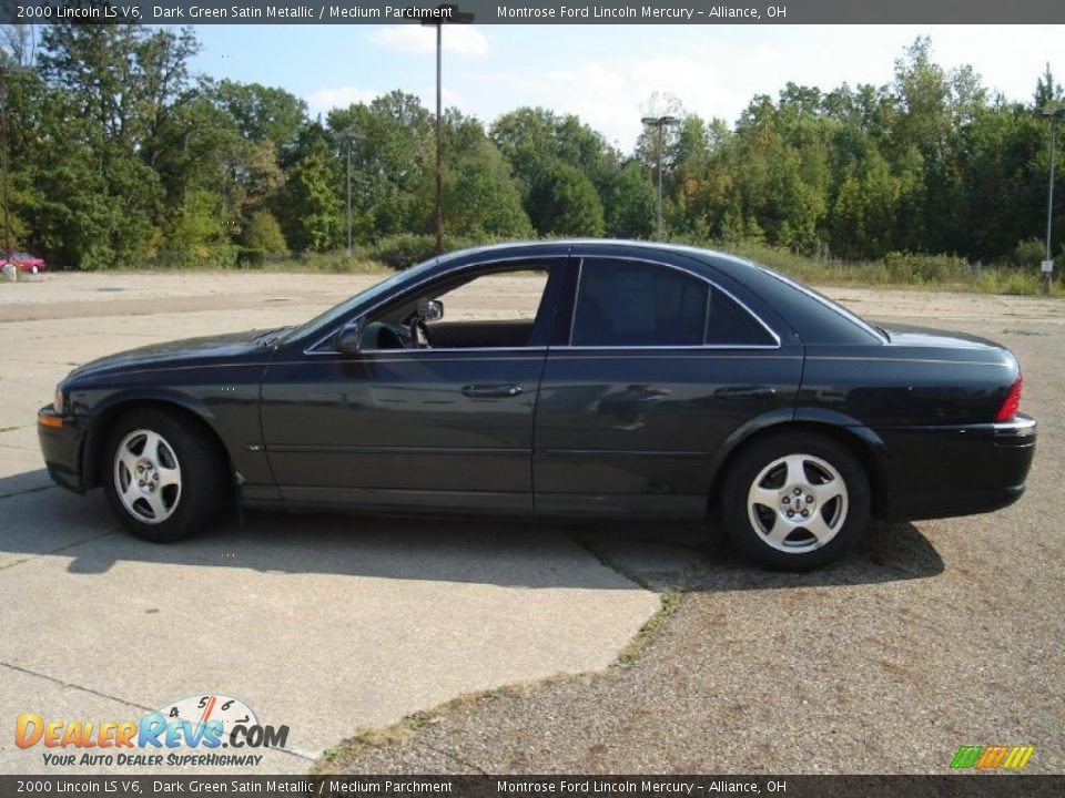 2000 Lincoln LS V6 Dark Green Satin Metallic / Medium Parchment Photo #2