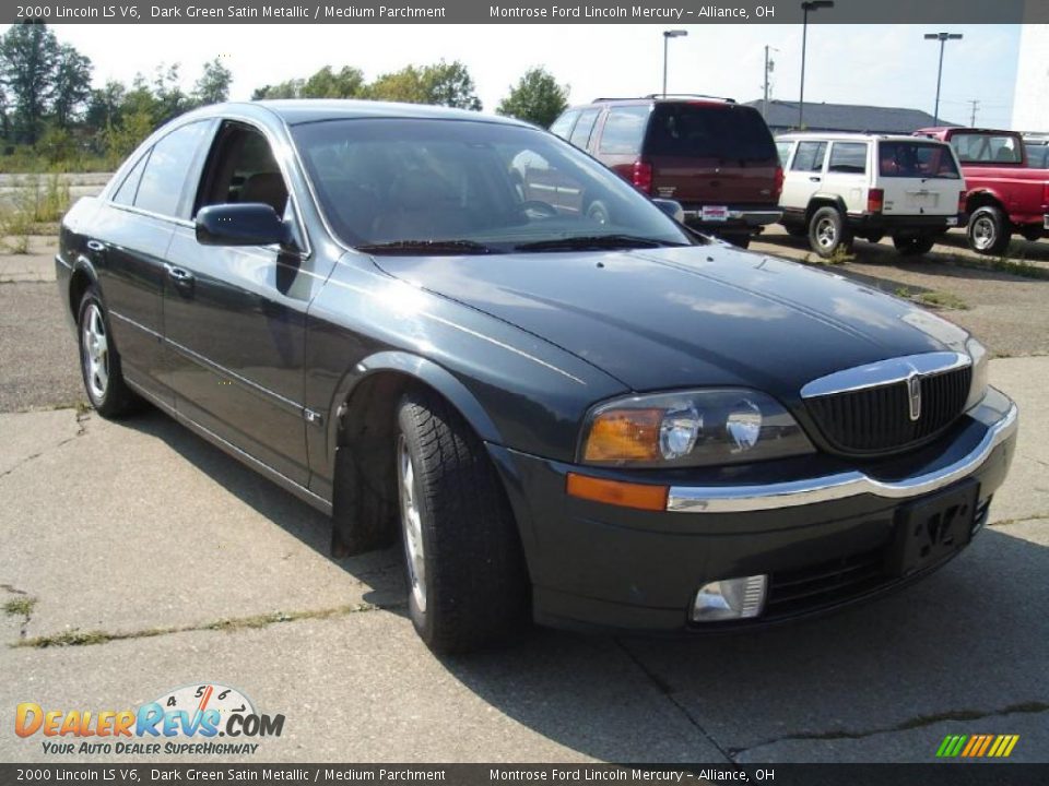 2000 Lincoln LS V6 Dark Green Satin Metallic / Medium Parchment Photo #7