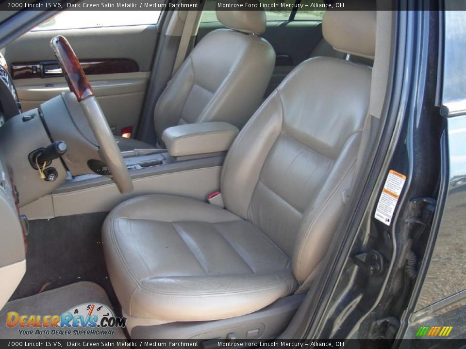2000 Lincoln LS V6 Dark Green Satin Metallic / Medium Parchment Photo #12