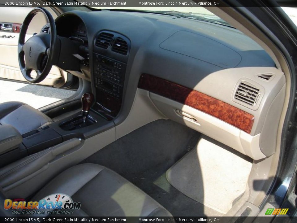 2000 Lincoln LS V6 Dark Green Satin Metallic / Medium Parchment Photo #14