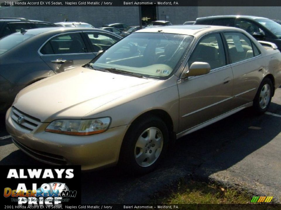 2001 Honda Accord EX V6 Sedan Naples Gold Metallic / Ivory Photo #1