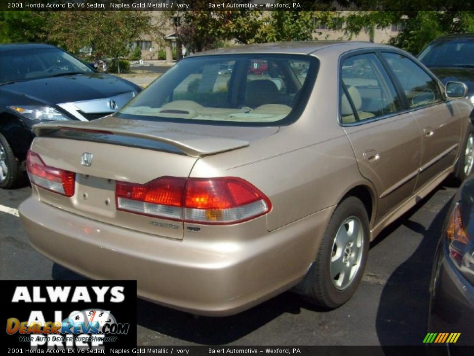 2001 Honda Accord EX V6 Sedan Naples Gold Metallic / Ivory Photo #3