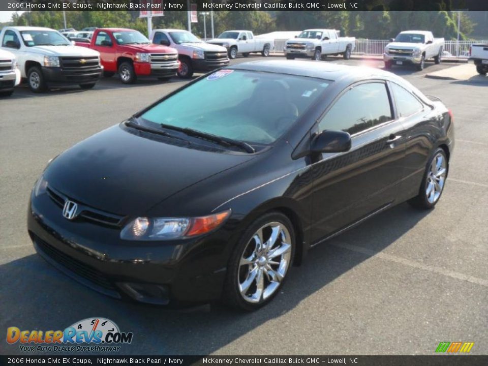 2006 Honda Civic EX Coupe Nighthawk Black Pearl / Ivory Photo #1