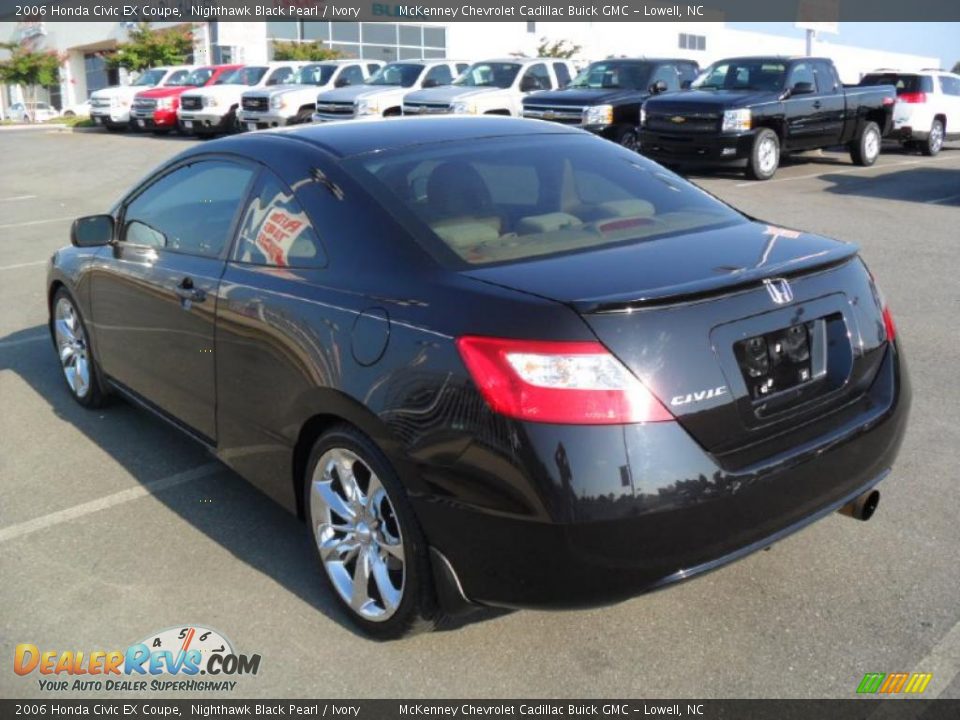 2006 Honda Civic EX Coupe Nighthawk Black Pearl / Ivory Photo #2