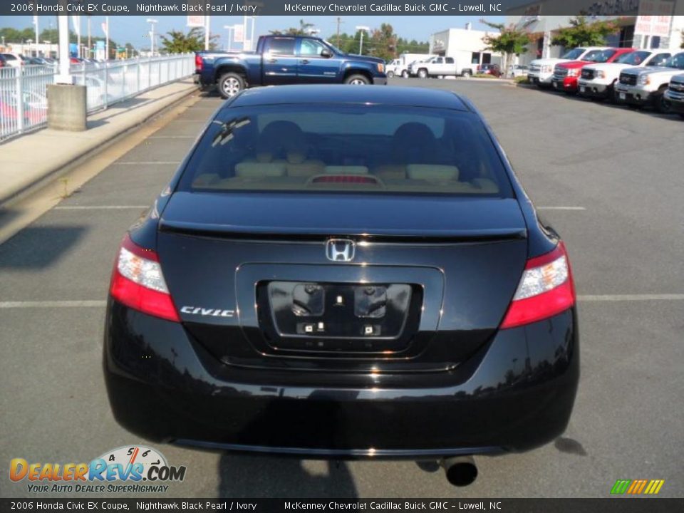 2006 Honda Civic EX Coupe Nighthawk Black Pearl / Ivory Photo #3