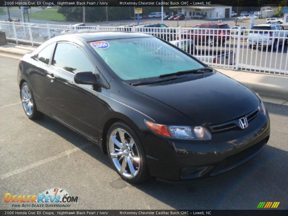 2006 Honda Civic EX Coupe Nighthawk Black Pearl / Ivory Photo #5