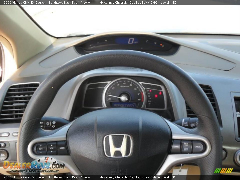 2006 Honda Civic EX Coupe Nighthawk Black Pearl / Ivory Photo #12