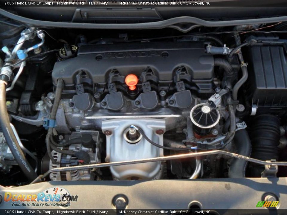2006 Honda Civic EX Coupe Nighthawk Black Pearl / Ivory Photo #22