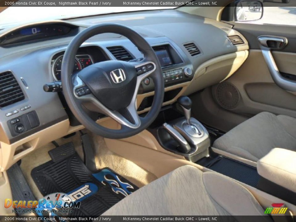 2006 Honda Civic EX Coupe Nighthawk Black Pearl / Ivory Photo #23