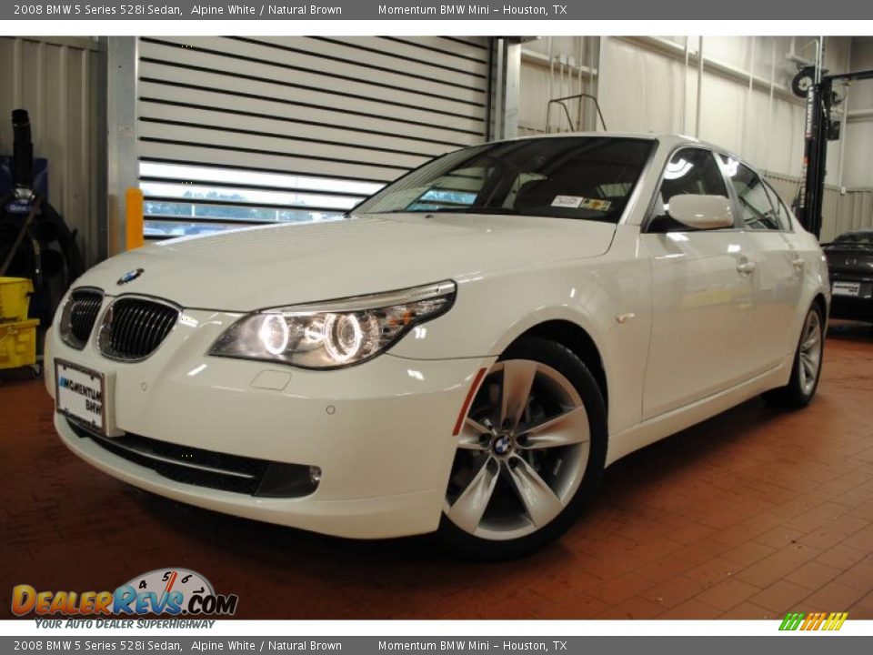 2008 BMW 5 Series 528i Sedan Alpine White / Natural Brown Photo #1